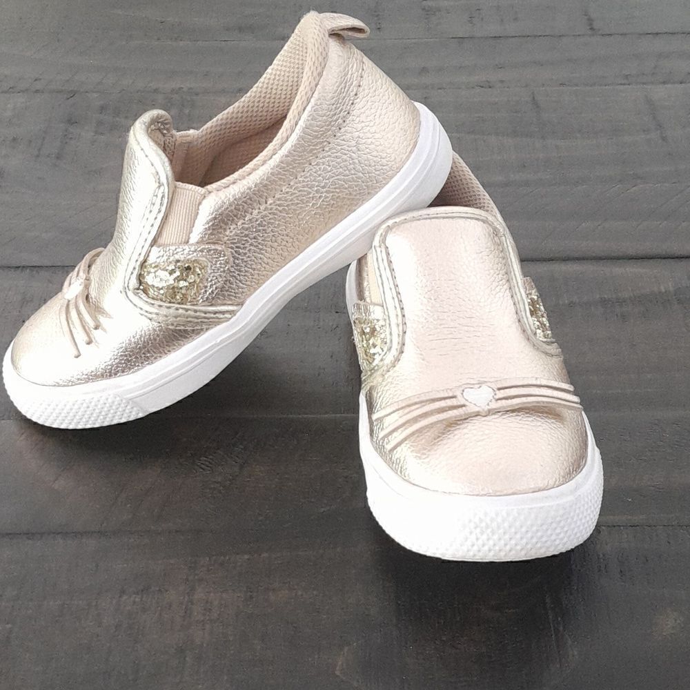 BiBi little girls shoes slip-on sneakers gold cat years sequinsvery cute worn on